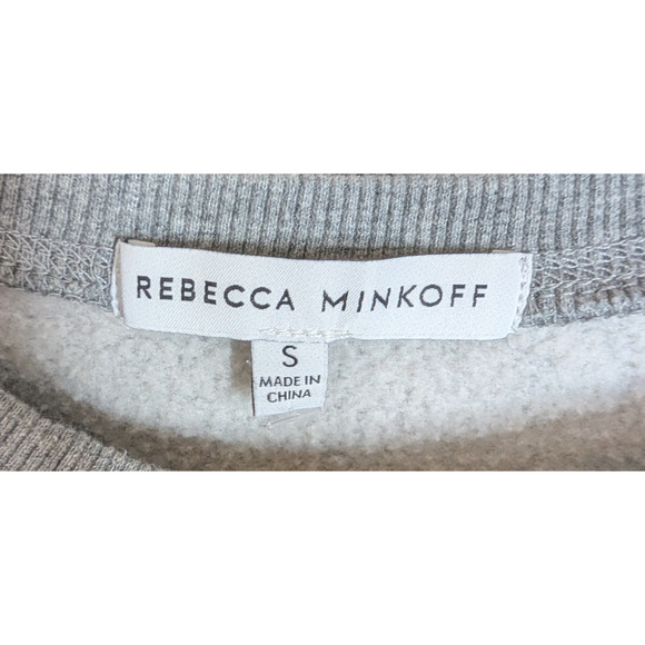 Womens Rebecca Minkoff Janine Puff Sleeve Coquette Preppy Gray Sweatshirt Small - Picture 6 of 9